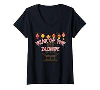 Womens Year of the Blonde - Sexy Chinese New Year Gifts V-Neck T-Shirt
