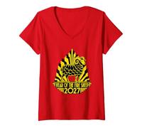 Women's Year of the Fire Sheep 2027 Chinese New Year Art Deco Ram V-Neck T-Shirt
