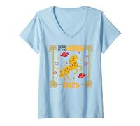 Womens Year of The Horse 2026 Chinese New Year Lunar Zodiac Vintage V-Neck T-Shirt