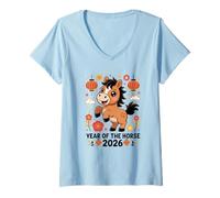Womens Year of The Horse - Chinese Zodiac New Year 2026 V-Neck T-Shirt