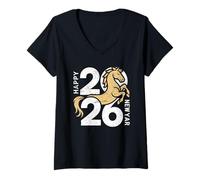 Womens Year of The Horse - Chinese Zodiac New Year 2026 V-Neck T-Shirt