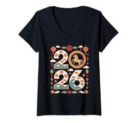 Womens Year of The Horse - Chinese Zodiac New Year 2026 V-Neck T-Shirt
