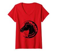 Womens Year of The Horse Zodiac Horoscope Chinese New Year 2026 V-Neck T-Shirt