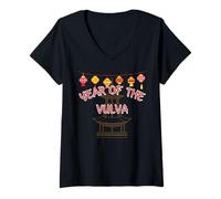 Womens Year of the Vulva - Sexy Chinese New Year Gifts V-Neck T-Shirt