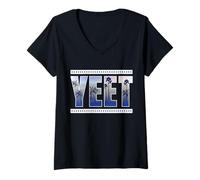 Womens Yeet Funny Slang Quote Humor Meme Gift Idea V-Neck T-Shirt