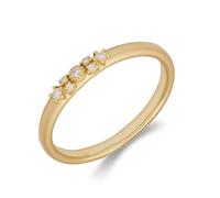 Women's Yellow Gold 18K Matte Finish Ring Wedding Moissanite, Size I 1/2