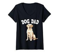 Women's Yellow Labrador Retriever Dog Dad V-Neck T-Shirt