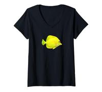 Women's Yellow Tang Tropical Fish V-Neck T-Shirt