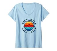 Womens Yellowstone Forest National Park Family Outdoor Hiking V-Neck T-Shirt