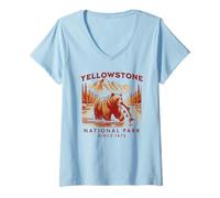 Womens Yellowstone National Park V-Neck T-Shirt