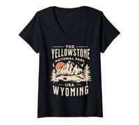 Womens Yellowstone National Park V-Neck T-Shirt