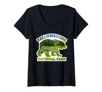 Womens Yellowstone National Park V-Neck T-Shirt