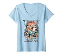 Womens Yellowstone National Park V-Neck T-Shirt