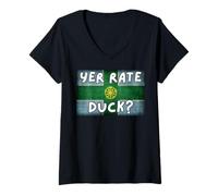 Womens 'Yer Rate Duck' Funny Local Saying with Derbyshire Flag V-Neck T-Shirt