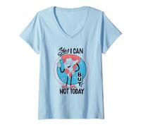 Womens Yes I can, but not Today - Funny Procastination Humor V-Neck T-Shirt