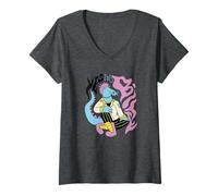 Womens YES I DO BITE - Punk Gator Reptile Rebellion V-Neck T-Shirt