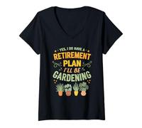 Womens Yes I Do Have a Retirement Plan I’ll Be Gardening V-Neck T-Shirt
