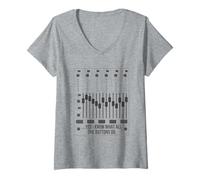 Womens Yes I Know What All The Buttons Do Audio Engineer Mixer Boar V-Neck T-Shirt