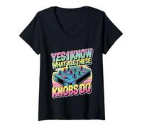 Womens Yes I Know What All These Knobs Do Tech Audio Sound - V-Neck T-Shirt