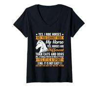 Womens Yes I Ride Horses No You Cannot Ride My Horse Yes Horses are V-Neck T-Shirt