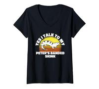 Womens Yes I Talk to My Peter's Banded Skink - Owner V-Neck T-Shirt