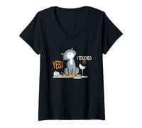 Womens Yes I Touched it V-Neck T-Shirt