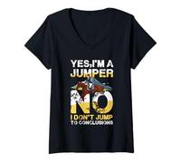 Womens Yes I'm A Jumper No I Don't Jump Humor V-Neck T-Shirt