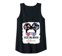 Womens Yes Im Both of Them Britain and Greece Mix Girl Heritage Tank Top