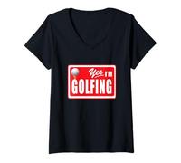 Womens Yes I'm Golfing Golf Course Golf Golfer Retired Retirement V-Neck T-Shirt
