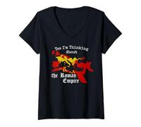 Womens Yes I'm Thinking About the Roman Empire V-Neck T-Shirt