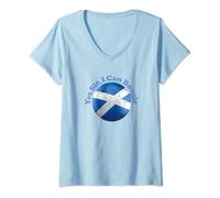 Womens Yes Sir I Can Boogie No Scotland No Party Scottish Saltire V-Neck T-Shirt