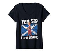Women's Yes Sir I Can Boogie V-Neck T-Shirt, Black, XX-Large
