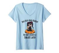 Women's Yes Size Does Matter No One Wants a Small Latte V-Neck T-Shirt