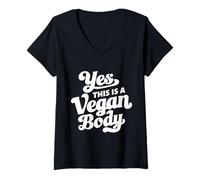 Women's Yes This is A Vegan Body V-Neck T-Shirt