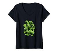 Womens Yes This is a Vegetarian Body Graphic V-Neck T-Shirt