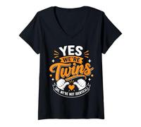 Women's Yes We're Twins No, We're Not Identical V-Neck T-Shirt