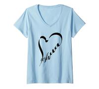 Women's Yeshua Heart - I Love Jesus V-Neck T-Shirt