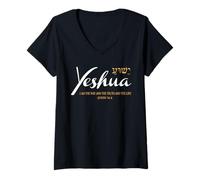 Womens Yeshua Hebrew Name Jesus The Way Truth Life Bible Messiah V-Neck T-Shirt