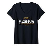 Womens Yeshua Hebrew Name Jesus The Way Truth Life Christians Bible V-Neck T-Shirt