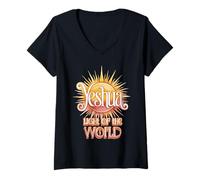 Womens Yeshua Light of The World V-Neck T-Shirt