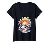Womens Yeshua Righteous Holy Savior King Messiah Aleph & TAV V-Neck T-Shirt