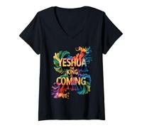Women's Yeshua The King is Coming V-Neck T-Shirt