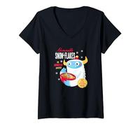 Womens Yeti Cereal: Abominable Snowflakes- Official DinoMike Design V-Neck T-Shirt