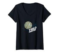Women's Yield Hunter Funny Passive Income Money Snowball V-Neck T-Shirt