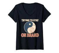 Women's Yin Yang Balance Spiritual Inner Peace Chaos Gift V-Neck T-Shirt