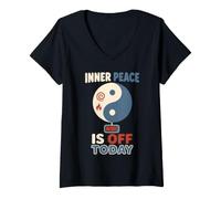 Women's Yin Yang Balance Spiritual Inner Peace Chaos Gift V-Neck T-Shirt