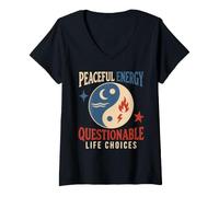 Women's Yin Yang Balance Spiritual Inner Peace Chaos Gift V-Neck T-Shirt