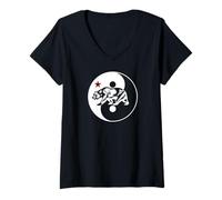 Women's Yin Yang Cal Bear V-Neck T-Shirt