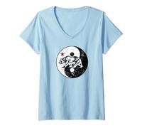 Women's Yin Yang Cal Bear V-Neck T-Shirt