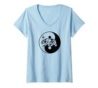 Women's Yin Yang Cal Bear V-Neck T-Shirt